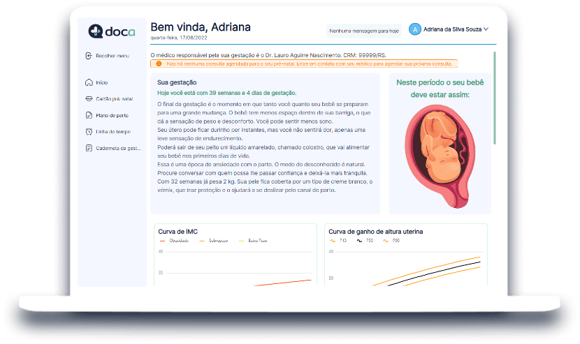 Notebook exibindo informações online para a paciente